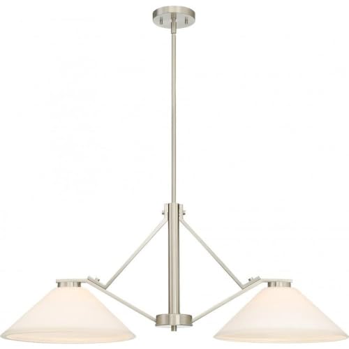 NUVO 60/6248 Two Light Island Pendant 2 Pwt Nckl B/S Slvr