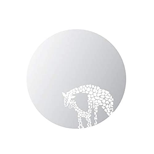 Round Giraffe Mirror White