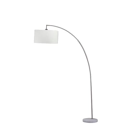 86 Inch Silver Arc White Marble Floor Lamp Modern Contemporary - Diamond Home USA