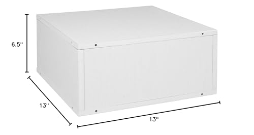 Half Size Stackable Storage Cube- White Wood Grain Off/White Modern Contemporary