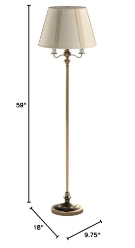 Cal Lighting BO-315-AB 150-Watt 6-Way Mechanism Floor Lamp Antique Brass