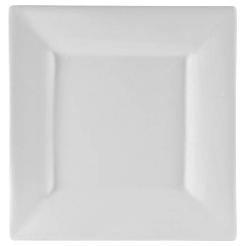 Whittier 10-inch Square Dinner late (Set Of 6) White Solid Casual orcelain 6