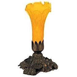 Tiffany-Style Lily 1-Light 8-inch Amber Buffet Lamp Tiffany Bronze