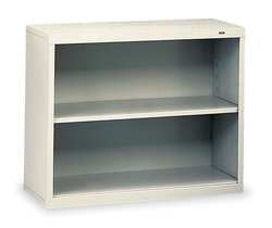 Tennsco 2-Shelf Stationary Bookcase 28" x34-1/2 Light Gray