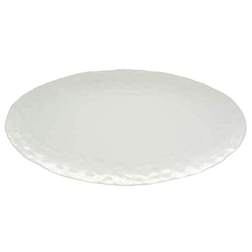 Oval Serving latter 18" X 9" White Solid Casual Modern Contemporary Ceramic 1