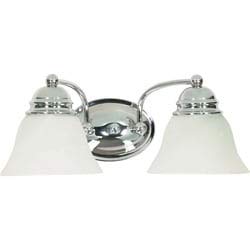 2 Light Polished Chrome with Vanity White Transitional Metal