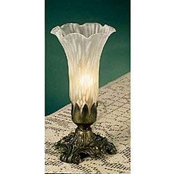 White 8-inch Buffet Lamp Tiffany Bronze