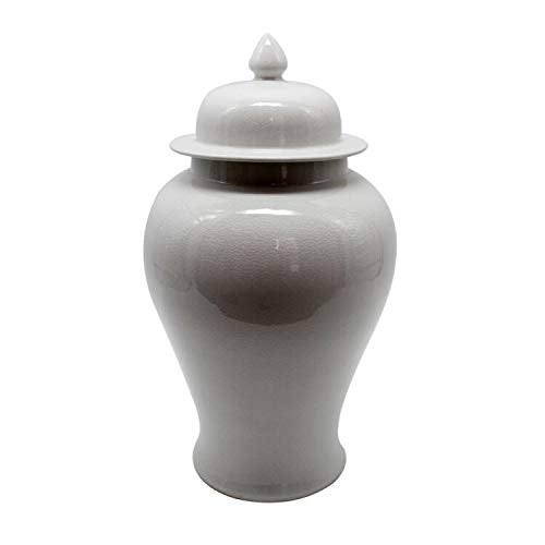 Handmade Temple Jar White Porcelain Handcrafted Outdoor Use