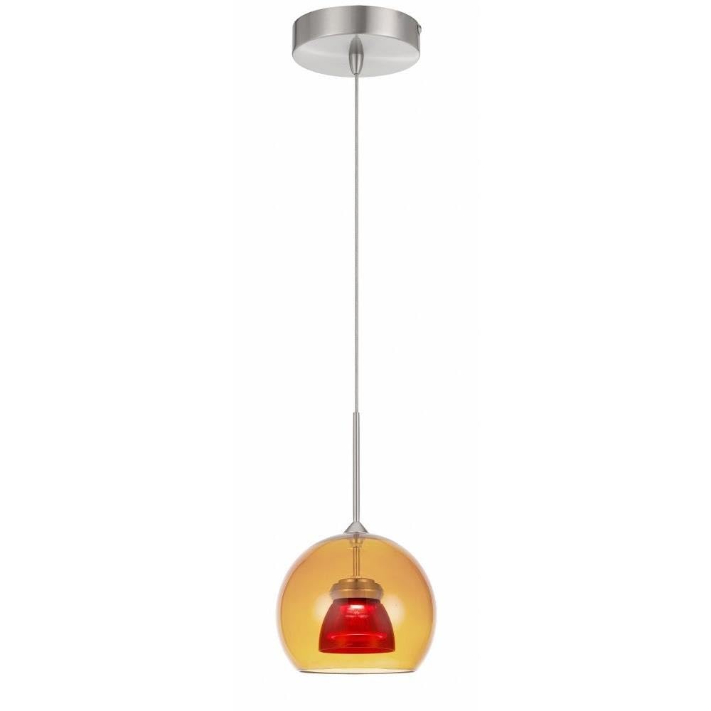 Cal Lighting UP-335-AM-REDCL Transitional LED Mini Pendant in Pewter Nickel