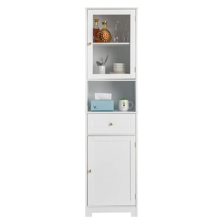 White MDF Bathroom Cabinet Modern Contemporary MDF Wood Finish Adjustable