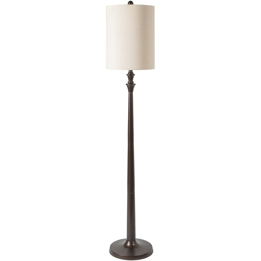 Traditional Bronze Floor Lamp 64" h X 12" w 12" d Black White