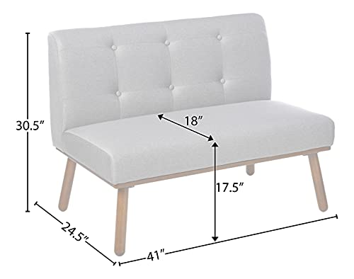 The Mezzanine Shoppe Playmate Upholstered Tufted Armless Loveseat 40.5" Gray Grey