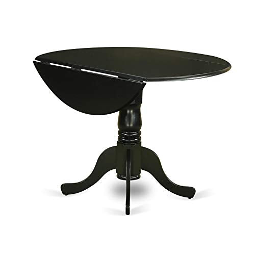 East West Furniture DLT-BLK-T Dublin Modern Kitchen Table Round Dining Table DLT-BLK-TP