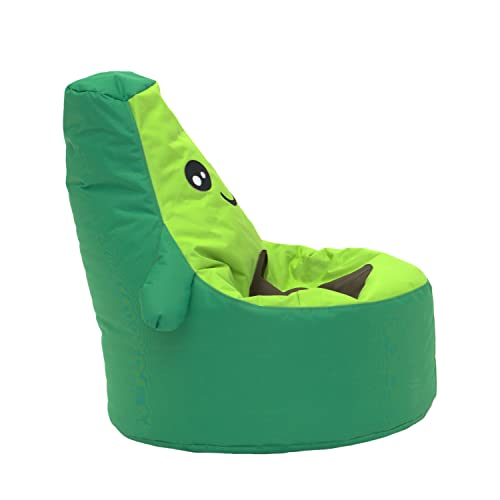 Little Avocado Kids Bean Bag Chair Green Animal Farmhouse Polyester Removable