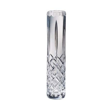 Hand Cut Mouth Blown -Crystal Bud Vase 8" Height Made in Europe Clear Crystal