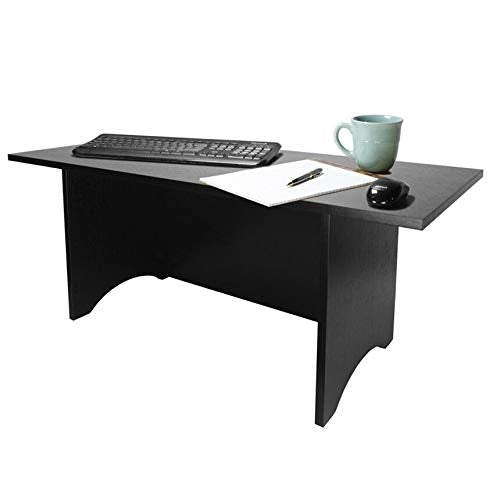 Tall Miracle Desk Portable Black Finish Modern Contemporary Rectangular Wood