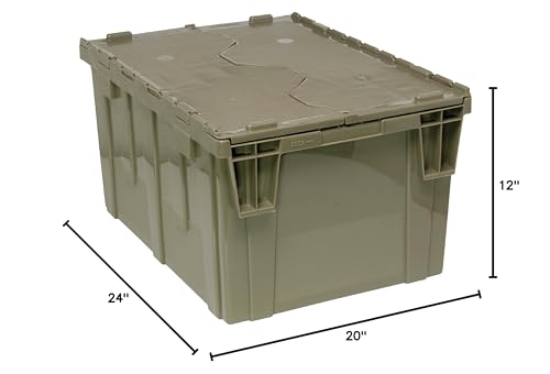 Quantum QDC24-12 Plastic Storage Container with Attached Flip-Top Lid 24" x