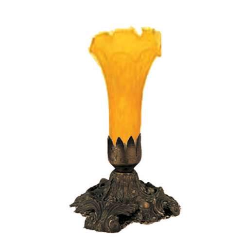 Tiffany-Style Lily 1-Light 8-inch Amber Buffet Lamp Tiffany Bronze