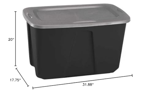 Homz 6630GRBKTS.06 Storage Tote 32 Gal Black/Gray