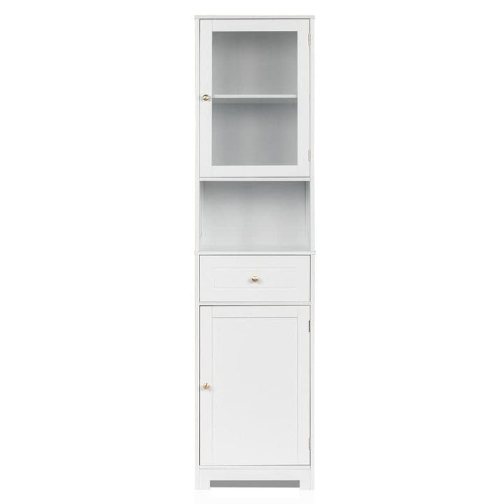 White MDF Bathroom Cabinet Modern Contemporary MDF Wood Finish Adjustable