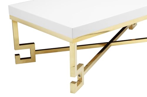 Sophia Coffee Table in Gold and White Lacquer