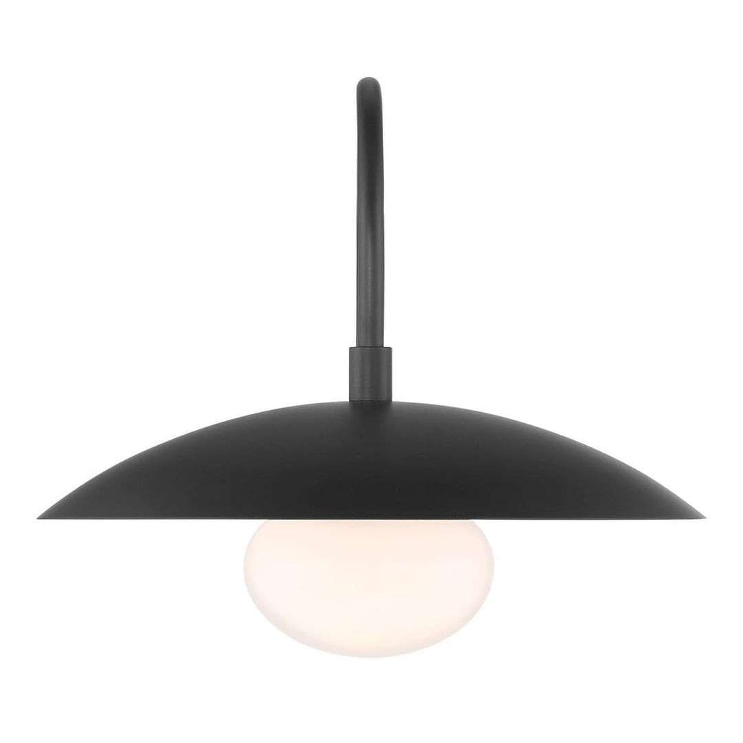 Modern Disc Matte Black 12" Wall Sconce Light 15.5'' D X 12'' W 11'' H