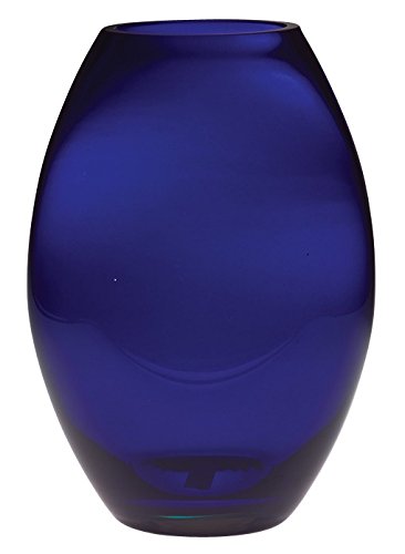 High Quality Glass 10" Majestic Gifts European Handmade Barrel Vase Large Cobalt 7.12" w x 7.12" l x 10" h