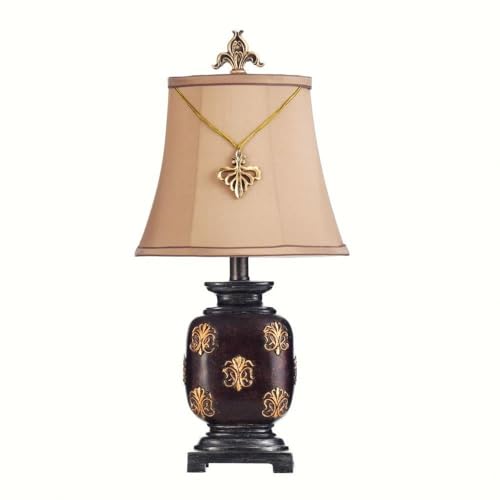 Stylecraft Home Collection Maximus Mini Accent Table Lamp with Fleur De Lis