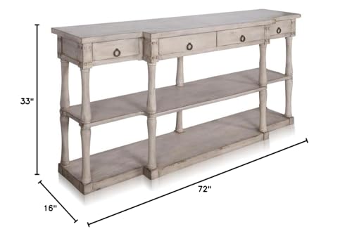 Wilshire Breakfront - 3-Tier Console In Vintage Style-33 es Tall and 72