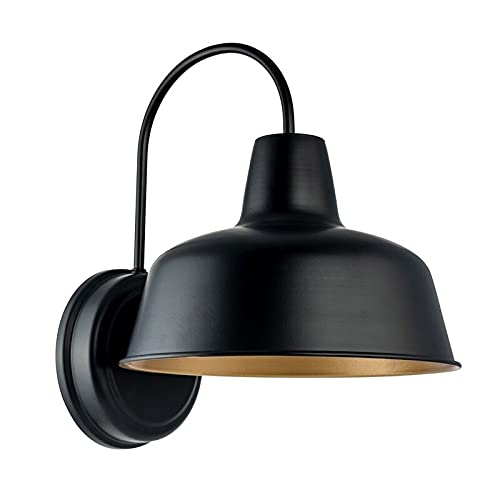 1-light Outdoor Barn Light with Dark Bronze Finish 8.35"x10.65"x11" Black