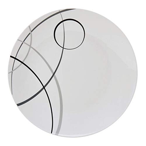 Circles 8pc Dinnerware Set Grey Geometric Modern Contemporary Round Porcelain