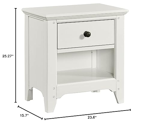 Intercon Tahoe Youth Wooden Farmhouse Drawer Seashell Nightstand