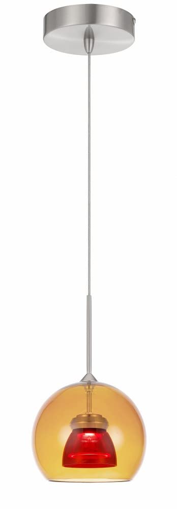 Cal Lighting UP-335-AM-REDCL Transitional LED Mini Pendant in Pewter Nickel