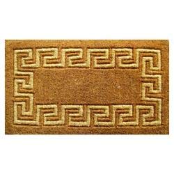 Greek Key Coir Door Mat (24 X 39) - 24 39 Brown Modern Contemporary Rectangle