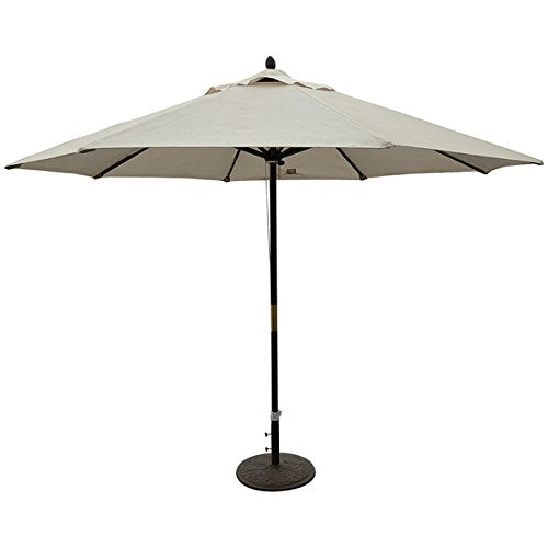 TropiShade 11- ot Premium Beige Dark Wood Market Umbrella Weather Resistant