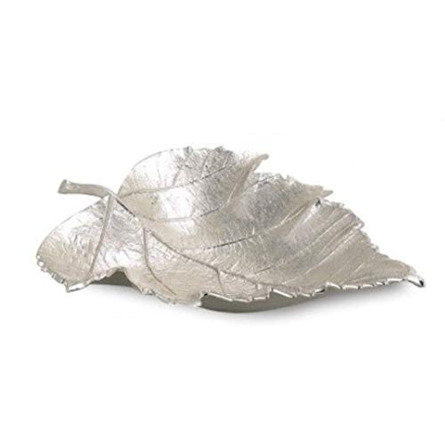 Maple Leaf Dish 7" X 5" Nickel Plated Aluminium Silver Garden Casual Modern