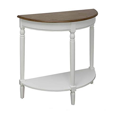 Semi Circle Demilune Table for Hallway Entryway Space Wooden Half