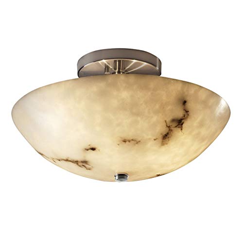 Justice Design LumenAria - 2 Light Semi-Flush Mount with Round Bowl Faux