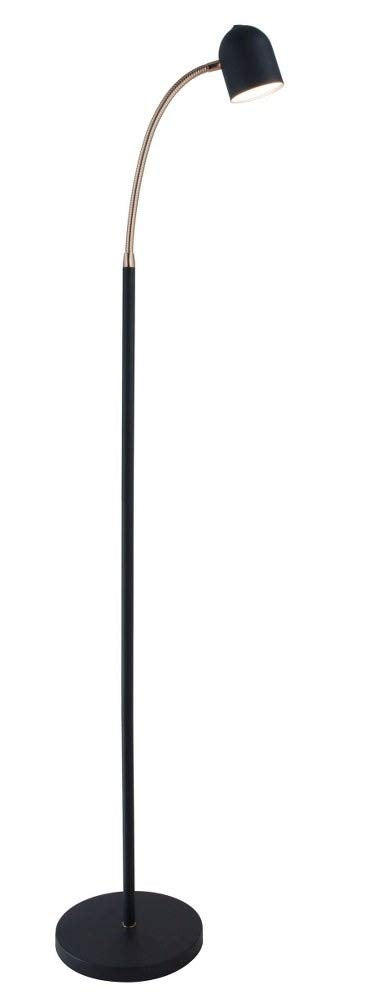 Lite Source Tiara Black and Brass LED Gooseneck Floor Lamp