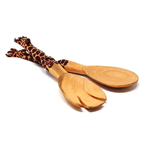 Handmade Wood 11-inch Salad Servers Set of 2 (Kenya)