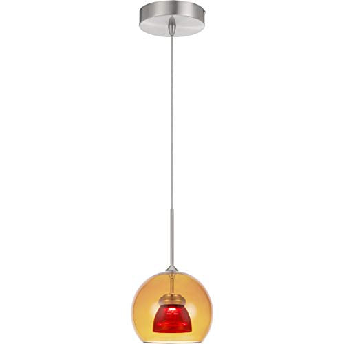 Cal Lighting UP-335-AM-REDCL Transitional LED Mini Pendant in Pewter Nickel