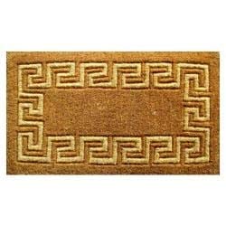 Greek Key Coir Door Mat (24 X 39) - 24 39 Brown Modern Contemporary Rectangle