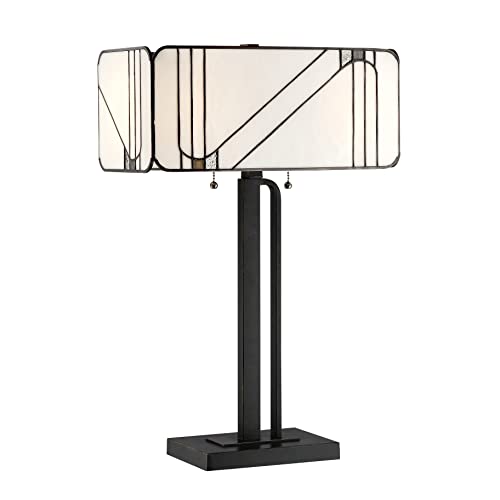 Lite Source Tulani Antique Black Tiffany-Style Glass Table Lamp