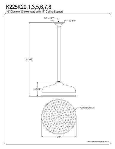 Kingston Brass K225K28 Designer Trimscape Victorian 10-inch Showerhead with