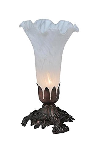 Meyda Tiffany 11259 Pond Lily Accent Lamp 8" H White