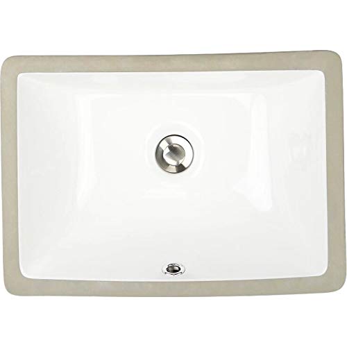 16x11 Rectangle Ceramic Undermount Vanity Lavatory Sink White Glossy - Diamond Home USA