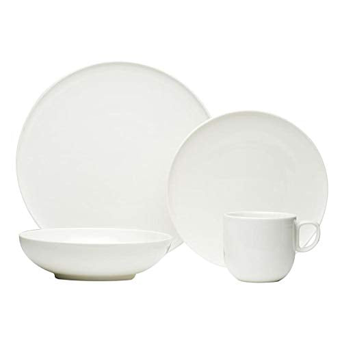 16pc Dinner Set White Solid Casual Modern Contemporary Round Porcelain 16