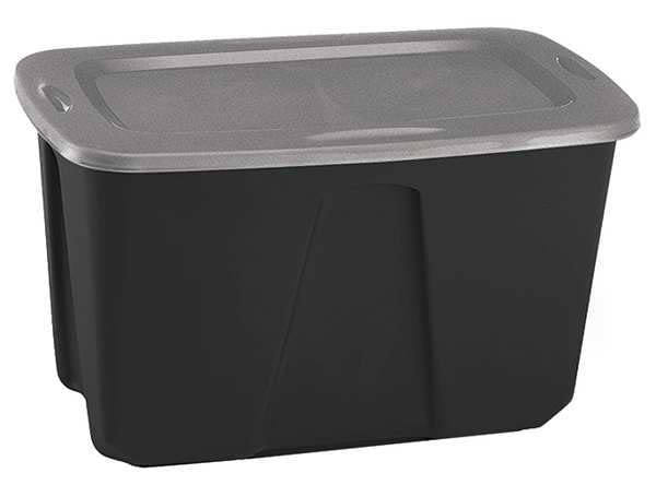 Homz 6630GRBKTS.06 Storage Tote 32 Gal Black/Gray