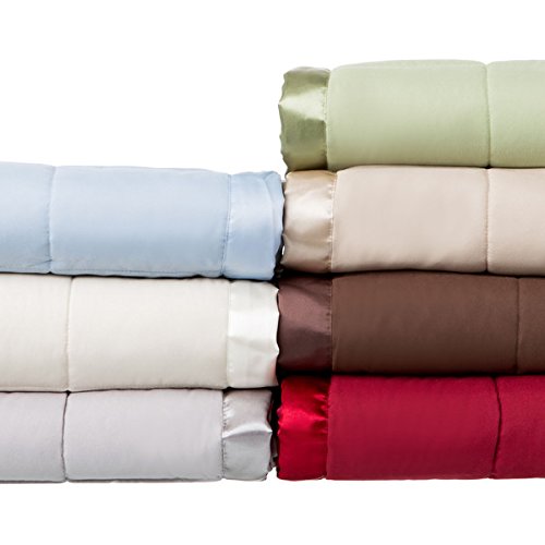 Solid Colored Microfiber Down Alternative-Filled Hypoallergenic Blanket with King - Sage