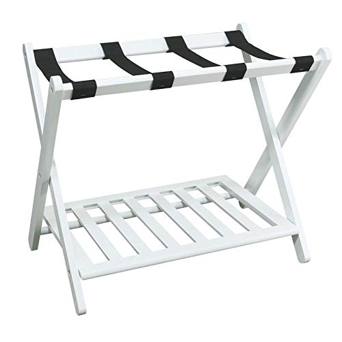 White Hotel Luggage Rack for Guest Room Folding Suitcase Rack Collapsible